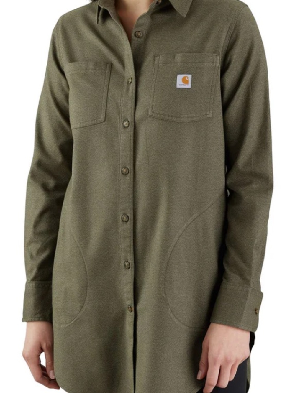 New with tags Carhartt Olive Green women’s’ Long-Sleeve Button Front Shirt